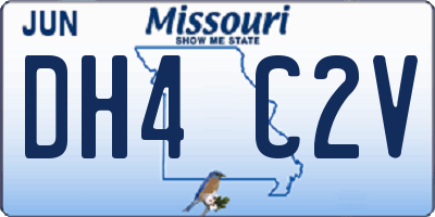 MO license plate DH4C2V