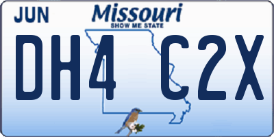 MO license plate DH4C2X