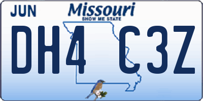 MO license plate DH4C3Z