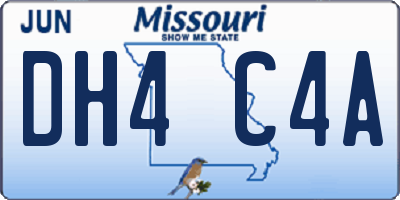 MO license plate DH4C4A