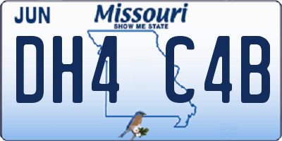 MO license plate DH4C4B