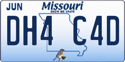 MO license plate DH4C4D
