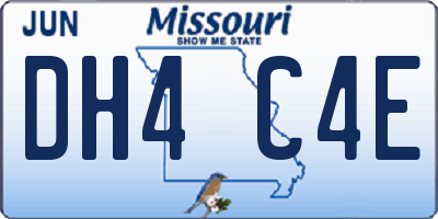MO license plate DH4C4E