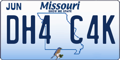 MO license plate DH4C4K