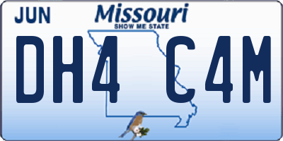 MO license plate DH4C4M