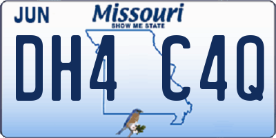 MO license plate DH4C4Q
