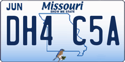 MO license plate DH4C5A