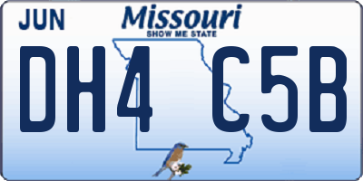 MO license plate DH4C5B