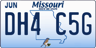 MO license plate DH4C5G
