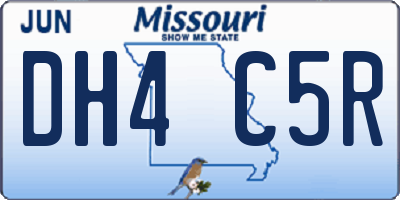 MO license plate DH4C5R