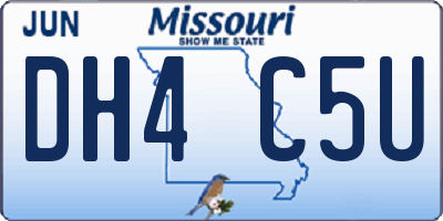 MO license plate DH4C5U
