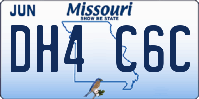 MO license plate DH4C6C