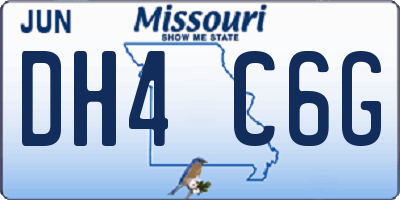 MO license plate DH4C6G