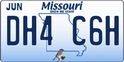 MO license plate DH4C6H