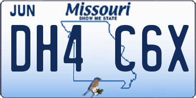 MO license plate DH4C6X
