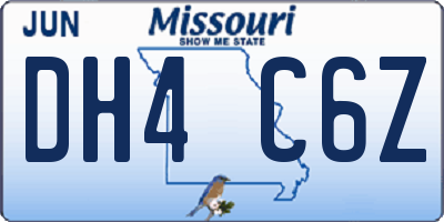 MO license plate DH4C6Z