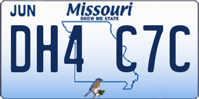 MO license plate DH4C7C