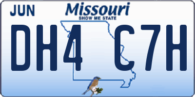 MO license plate DH4C7H
