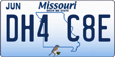 MO license plate DH4C8E