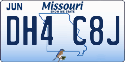 MO license plate DH4C8J