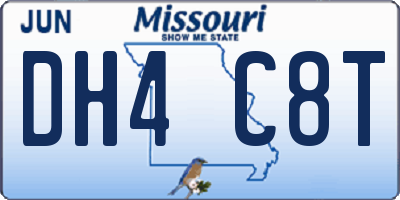 MO license plate DH4C8T