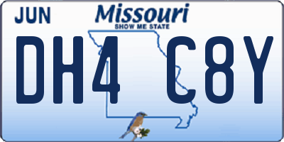 MO license plate DH4C8Y
