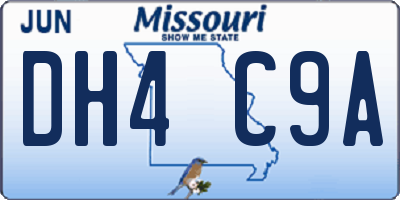 MO license plate DH4C9A