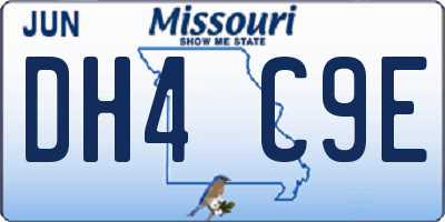 MO license plate DH4C9E