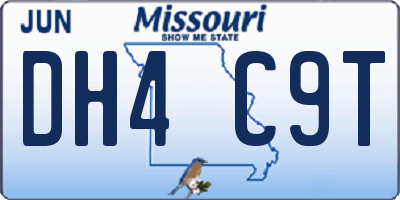 MO license plate DH4C9T