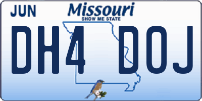MO license plate DH4D0J