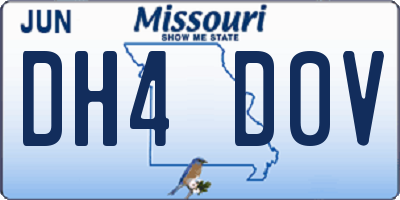 MO license plate DH4D0V