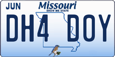 MO license plate DH4D0Y