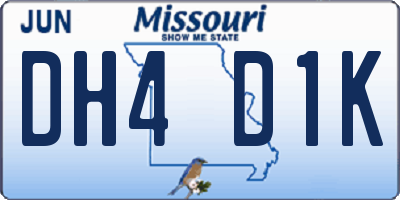 MO license plate DH4D1K