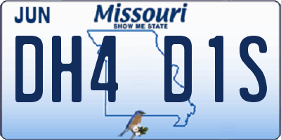 MO license plate DH4D1S