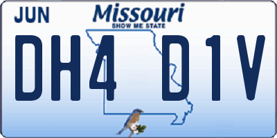 MO license plate DH4D1V