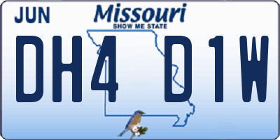 MO license plate DH4D1W