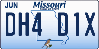 MO license plate DH4D1X