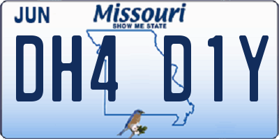 MO license plate DH4D1Y