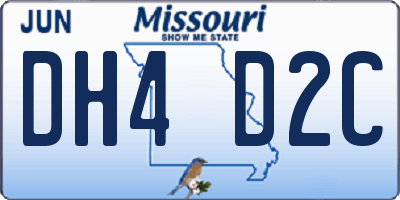 MO license plate DH4D2C