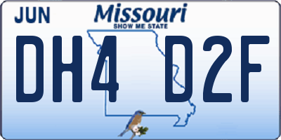 MO license plate DH4D2F