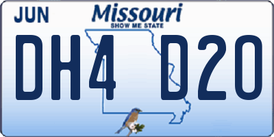 MO license plate DH4D2O