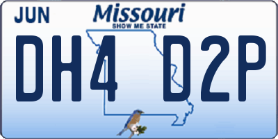 MO license plate DH4D2P