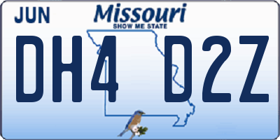 MO license plate DH4D2Z