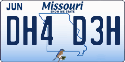 MO license plate DH4D3H