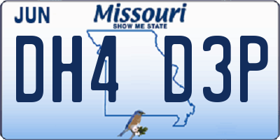 MO license plate DH4D3P