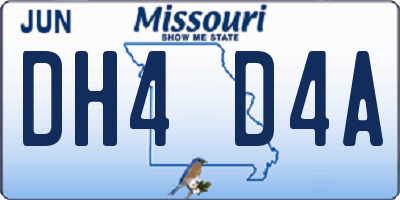 MO license plate DH4D4A