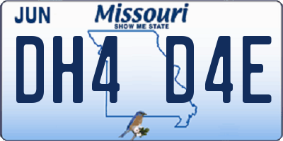 MO license plate DH4D4E
