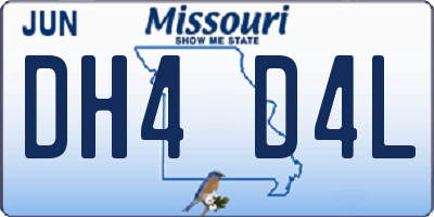 MO license plate DH4D4L