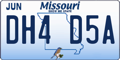 MO license plate DH4D5A