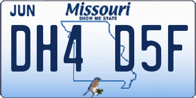 MO license plate DH4D5F